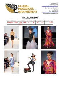 Index Card - HOLLIE JOHNSON Aboriginal Female Model