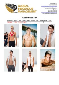 Index Card - JOSEPH WEETRA Aboriginal Male Model